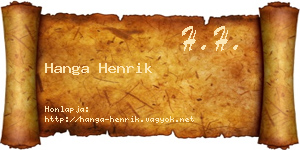 Hanga Henrik névjegykártya